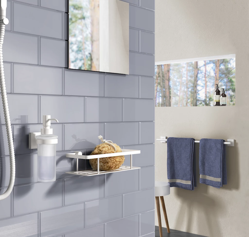 Sideline dusjkurv, hvit matt Sideline dusjkurv, hvit matt